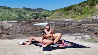 Pounded sexy and soak with a Brazilian blonde with a long booty into outdoor!