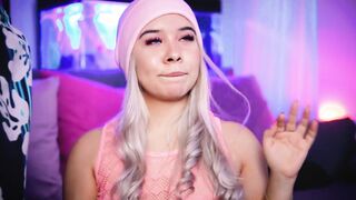 Chubby blonde with a adorable face blows her BF's dick