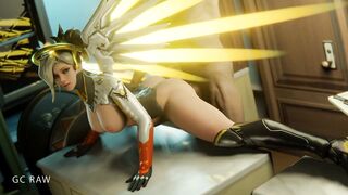 Doggy Style sex with Cutie Flexible Mercy on table. GCRaw. Overwatch