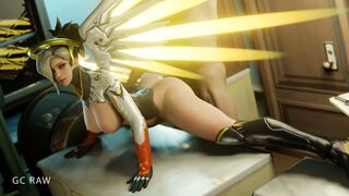 Doggy Style sex with Cutie Flexible Mercy on table. GCRaw. Overwatch