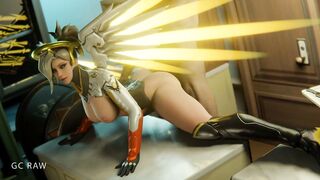 Doggy Style sex with Cutie Flexible Mercy on table. GCRaw. Overwatch
