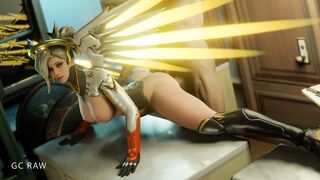 Doggy Style sex with Cutie Flexible Mercy on table. GCRaw. Overwatch
