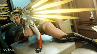 Doggy Style sex with Cutie Flexible Mercy on table. GCRaw. Overwatch