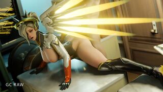 Doggy Style sex with Cutie Flexible Mercy on table. GCRaw. Overwatch