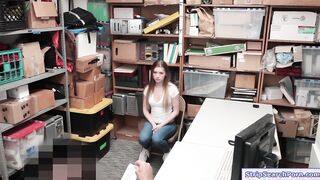 Petite shoplifter fucked by tall officer