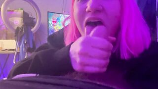 Penis hungry mom blows all of his rough thick BWC