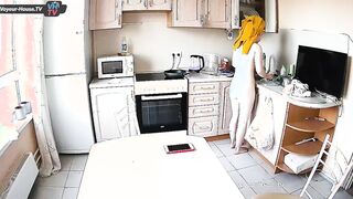 Big Titted Teenie Nude Cleaning