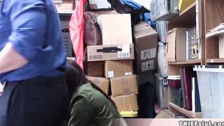 Skinny shoplfter 18 yo pounded on CCTV