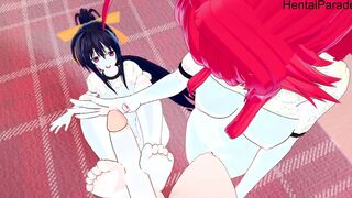 Akeno Himejima and Rias Gremory take both care of your penis Highschool DxD [Hentai 3D]