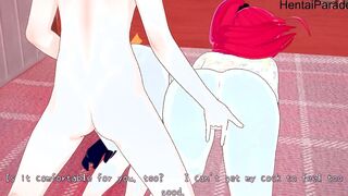 Akeno Himejima and Rias Gremory take both care of your penis Highschool DxD [Hentai 3D]