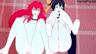 Akeno Himejima and Rias Gremory take both care of your penis Highschool DxD [Hentai 3D]