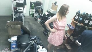 Slutty Blonde Outside Masturbates Next to Stranger