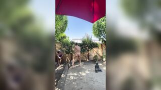 STEP MILF Beauty milf Neighbors Pee’s Water Sports All Over Her Plants