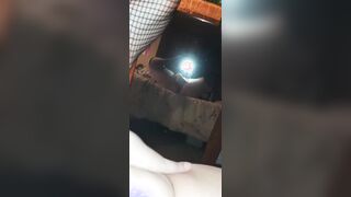 Young milf fingers and groaning inside tights