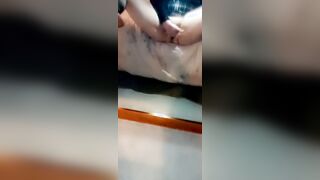 Young milf fingers and groaning inside tights