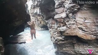 nippleringlover beauty cougar nude at naked beach pierced vagina intense