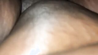 Closer see of black snatch getting banged by white penis