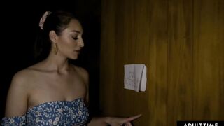 ADULT TIME - Huge Hooters Bella Rolland EATS OUT Aiden Ashley's Great Soak Cunt RAW!