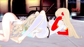 Neige Hausen and Amari Aquamarine engage inside Extreme dyke play - Good Robot Wars OG & X Anime