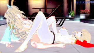 Neige Hausen and Amari Aquamarine engage inside Extreme dyke play - Good Robot Wars OG & X Anime