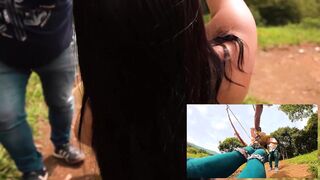Beauty and vulgar professor gets naked into topples inside the middle of the jungle