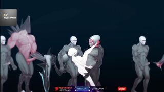 Animated blonde bimbos got screwed by Aliens (Alien Quest: Evee) part three