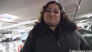 Huge belly fatty picks up lad and ride penis