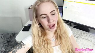 Stuped college girl couldn't pass the test and get a penis