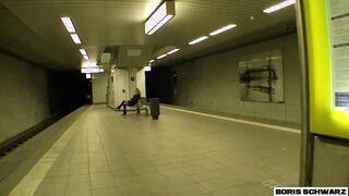 BORIS SCHWARZ: Skank blows into tube station and gets picked-up