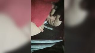 Risky snatch play while we smoke a joint on the porch