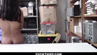 Thick Shoplifter Has to Blow Mall Officer's Penis for Her