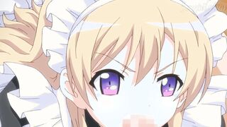 Cartoon Cartoon Eroge Turned On Blonde Maid Offer a Sloppy Head and Let You Cum Between her Breasts