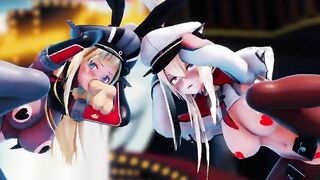 mmd r18 Bismark and amp Graf KILLER B 3d cartoon nsfw ntr