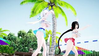 【MMD R-18 year old SEX DANCE】IIIUSTRIOUS, KANGXI Kiss me Delicious insane screwed on the beach [CREDIT BY] Shark100