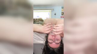 deepthroating my sex toy upside down. SLOPPY‼️