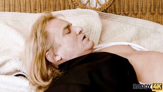 DADDY4K. Small blonde blows and ride penis of grooms dad