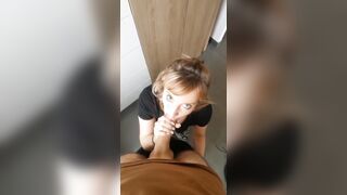 Amateur Cougar sucking off roomate! point of view EYE CONTACT ORAL SEX