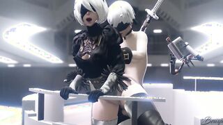 Yorha 2B Banged Against the Elevator