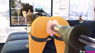Tracer Receives Horse Toy Into Her Booty (Overwatch) 3d animation with sound