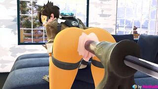 Tracer Receives Horse Toy Into Her Booty (Overwatch) 3d animation with sound
