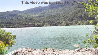 Stranger banged slim dark hair public and made her squirt -