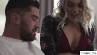 Horny TS barebacked by stepsis boyfriend