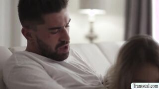 Horny TS barebacked by stepsis boyfriend