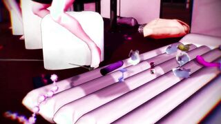 【SEX-DILDO-MMD】3 girls - Rodeo machine【R-18】