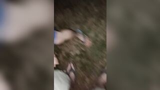 Slutty Ella blows long penis while hiding from security