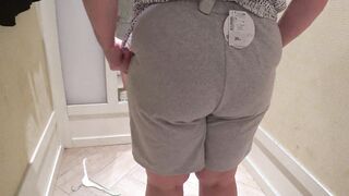 Secret camera into the fitting room spying on a old