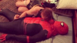 Batgirl blows Spiderman