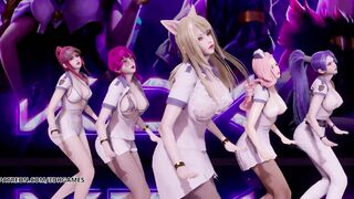 [MMD] SOMI - What You Waiting Goddess Striptease KDA Ahri Akali Kaisa Evelynn Seraphine