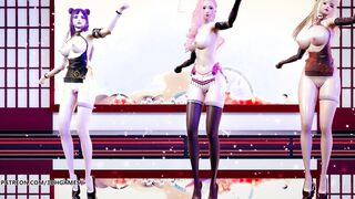[MMD] 極楽浄土 GokurakuJodo Goddess Nude Dance KDA Ahri Kaisa Seraphine