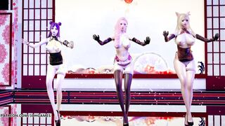 [MMD] 極楽浄土 GokurakuJodo Goddess Nude Dance KDA Ahri Kaisa Seraphine